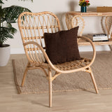 Bajo Modern Wicker Fair Natural Brown Rattan Arm Chair