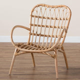 Bajo Modern Wicker Fair Natural Brown Rattan Arm Chair