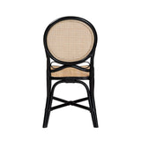 Ayana Mid-Century Modern Two-Tone Black and Natural Brown Rattan Dining Chair
