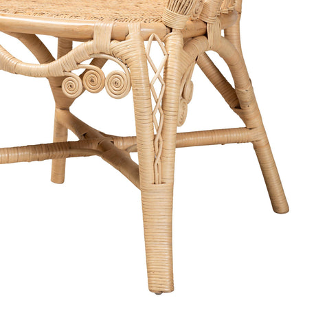 Ratu Modern Wicker Fair Natural Brown Rattan Accent Chair