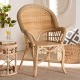 Ratu Modern Wicker Fair Natural Brown Rattan Accent Chair