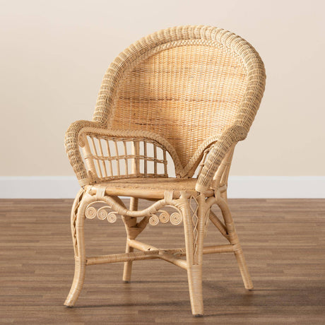 Ratu Modern Wicker Fair Natural Brown Rattan Accent Chair