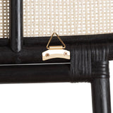 Reegan Modern Wicker Fair Two-Tone Black and Natural Brown Rattan Queen Size Standalone Headboard