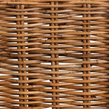 Mario Modern Wicker Fair Natural Brown Finished Teak Wood and Rattan 2-Piece Counter Stool Set