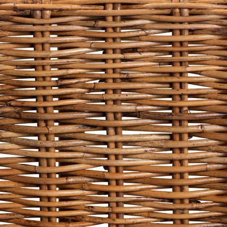 Mario Modern Wicker Fair Natural Brown Finished Teak Wood and Rattan 2-Piece Counter Stool Set