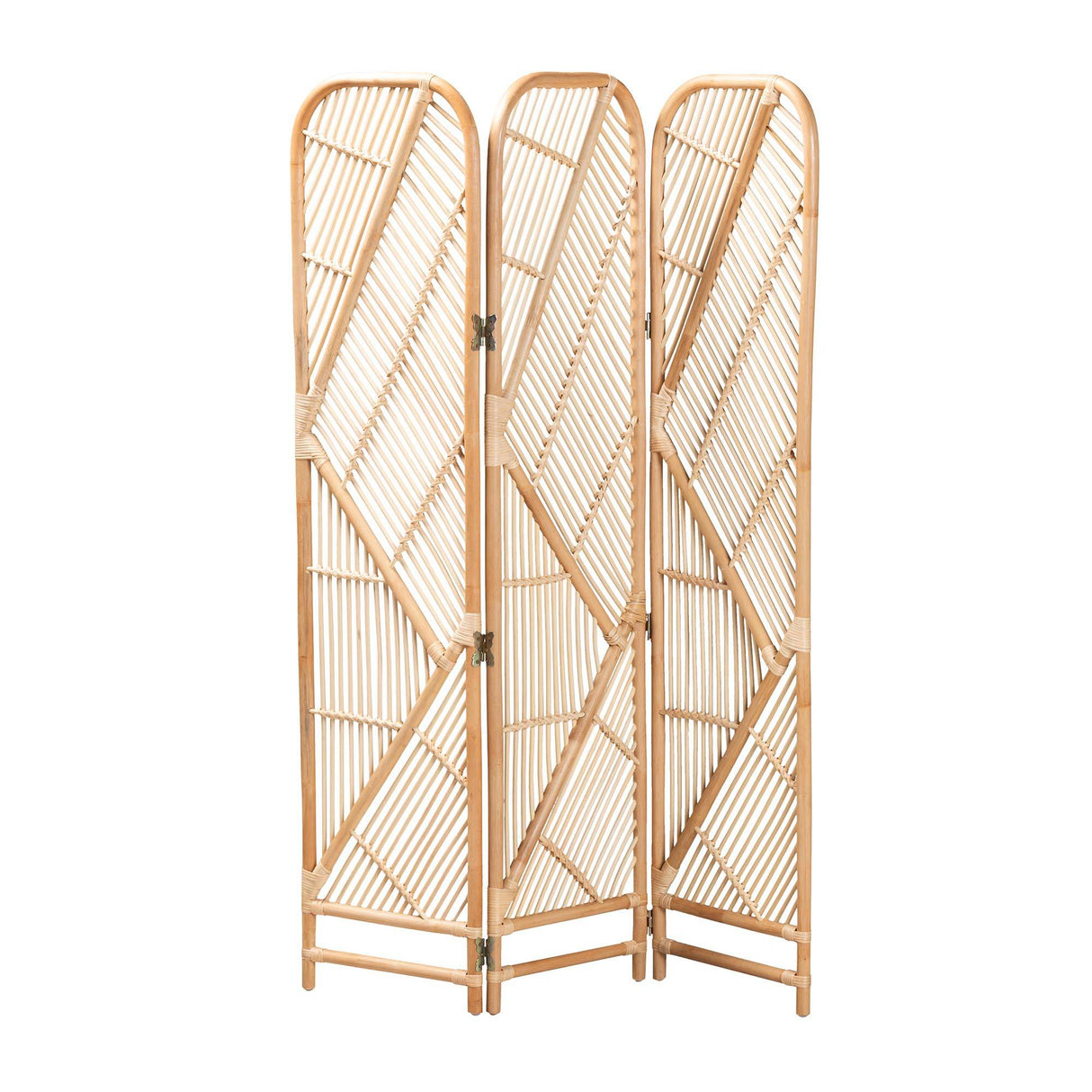 Firenze Modern Wicker Fair Natural Brown Rattan Room Divider