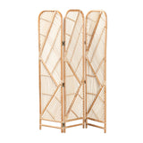 Firenze Modern Wicker Fair Natural Brown Rattan Room Divider