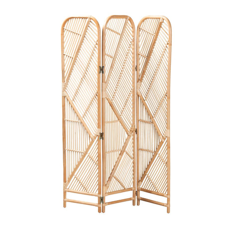 Firenze Modern Wicker Fair Natural Brown Rattan Room Divider