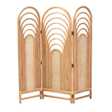 Golda Modern Wicker Fair Natural Brown Rattan Room Divider