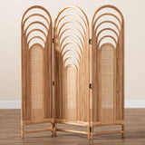 Golda Modern Wicker Fair Natural Brown Rattan Room Divider