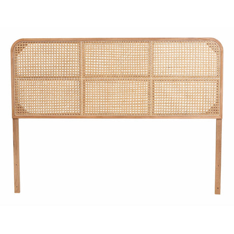 Lainer Modern Wicker Fair Natural Brown Finished Bayur Wood and Bamboo Queen Size Headboard