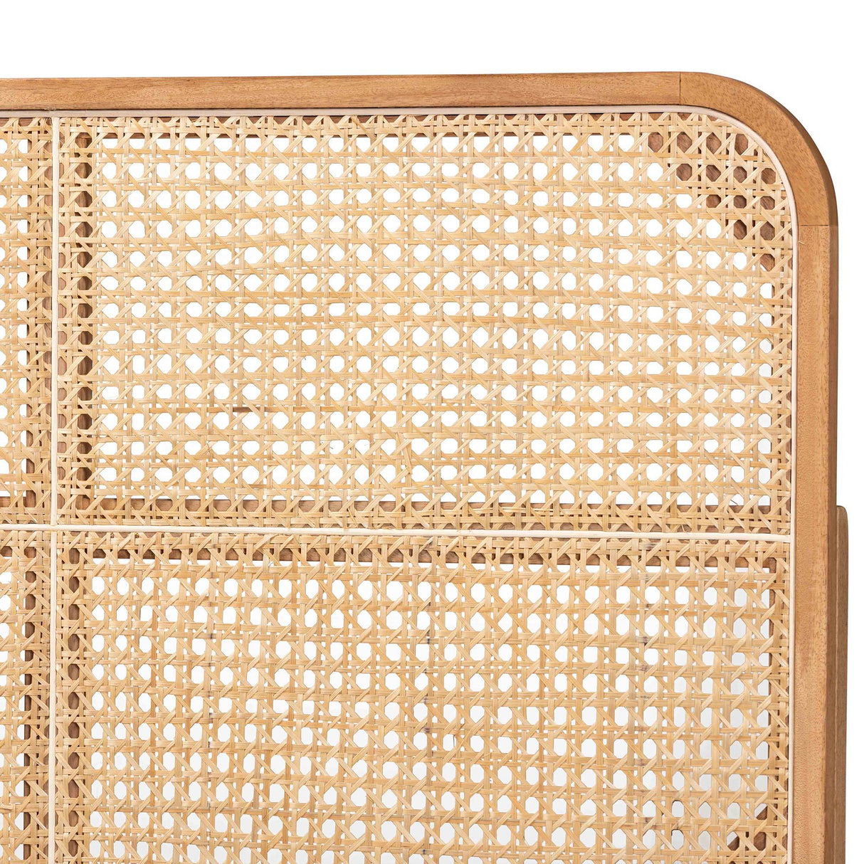 Lainer Modern Wicker Fair Natural Brown Finished Bayur Wood and Bamboo Queen Size Headboard