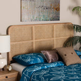 Lainer Modern Wicker Fair Natural Brown Finished Bayur Wood and Bamboo Queen Size Headboard