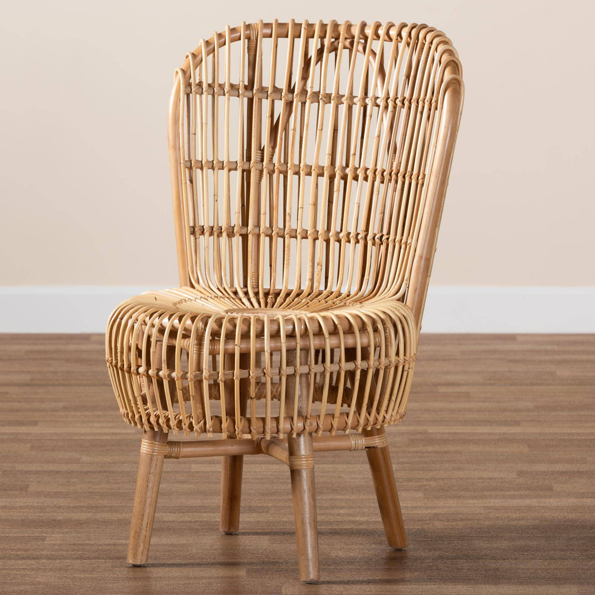 Nagoya Modern Wicker Fair Natural Rattan Tall Lounge Chair