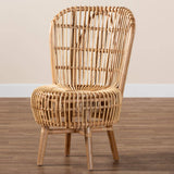 Nagoya Modern Wicker Fair Natural Rattan Tall Lounge Chair
