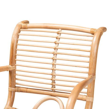 Seminyak Modern Wicker Fair Natural Rattan Lounge Chair