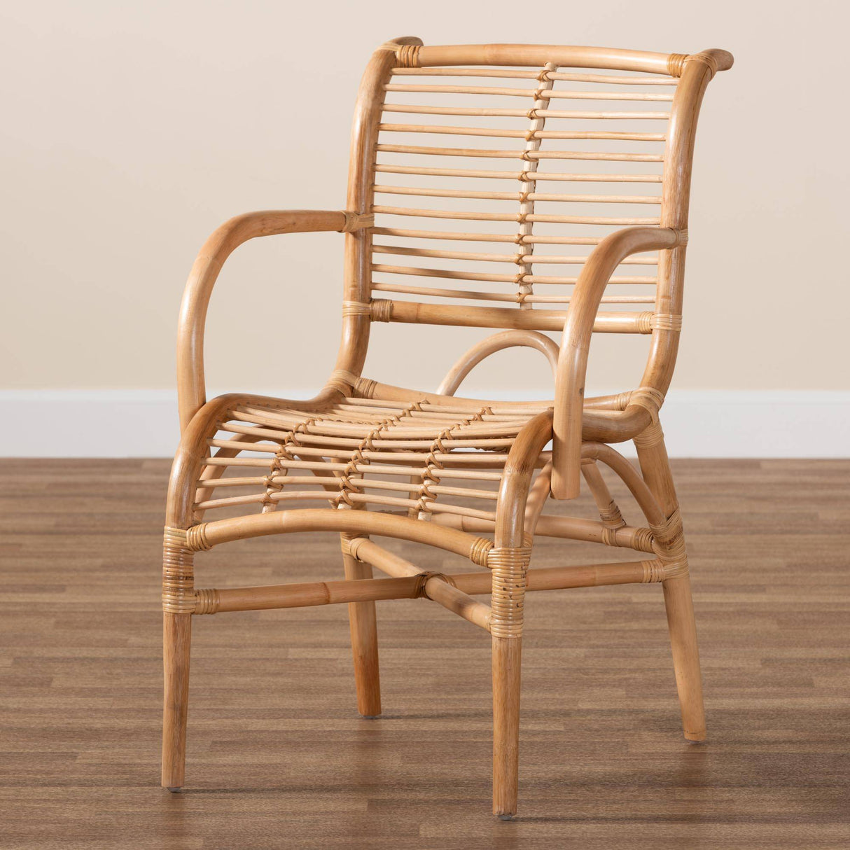 Seminyak Modern Wicker Fair Natural Rattan Lounge Chair