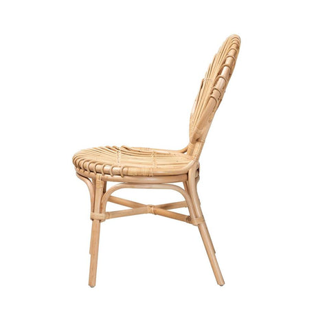 Iris Modern Wicker Fair Natural Brown Rattan Dining Chair