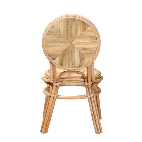Carita Modern Wicker Fair Natural Brown Rattan Dining Chair