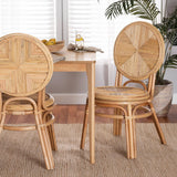 Carita Modern Wicker Fair Natural Brown Rattan Dining Chair