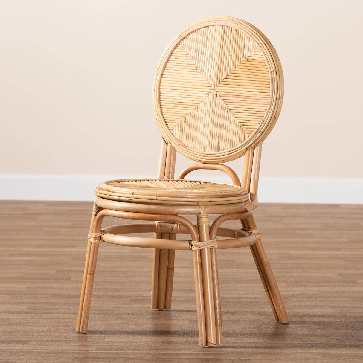 Carita Modern Wicker Fair Natural Brown Rattan Dining Chair