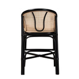 Miranda Modern Wicker Fair Two-Tone Black and Natural Brown Rattan Counter Stool