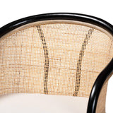 Miranda Modern Wicker Fair Two-Tone Black and Natural Brown Rattan Counter Stool