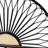 Perenna Modern Wicker Fair Two-Tone Black and Natural Brown Rattan King Size Standalone Headboard