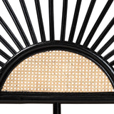 Perenna Modern Wicker Fair Two-Tone Black and Natural Brown Rattan King Size Standalone Headboard