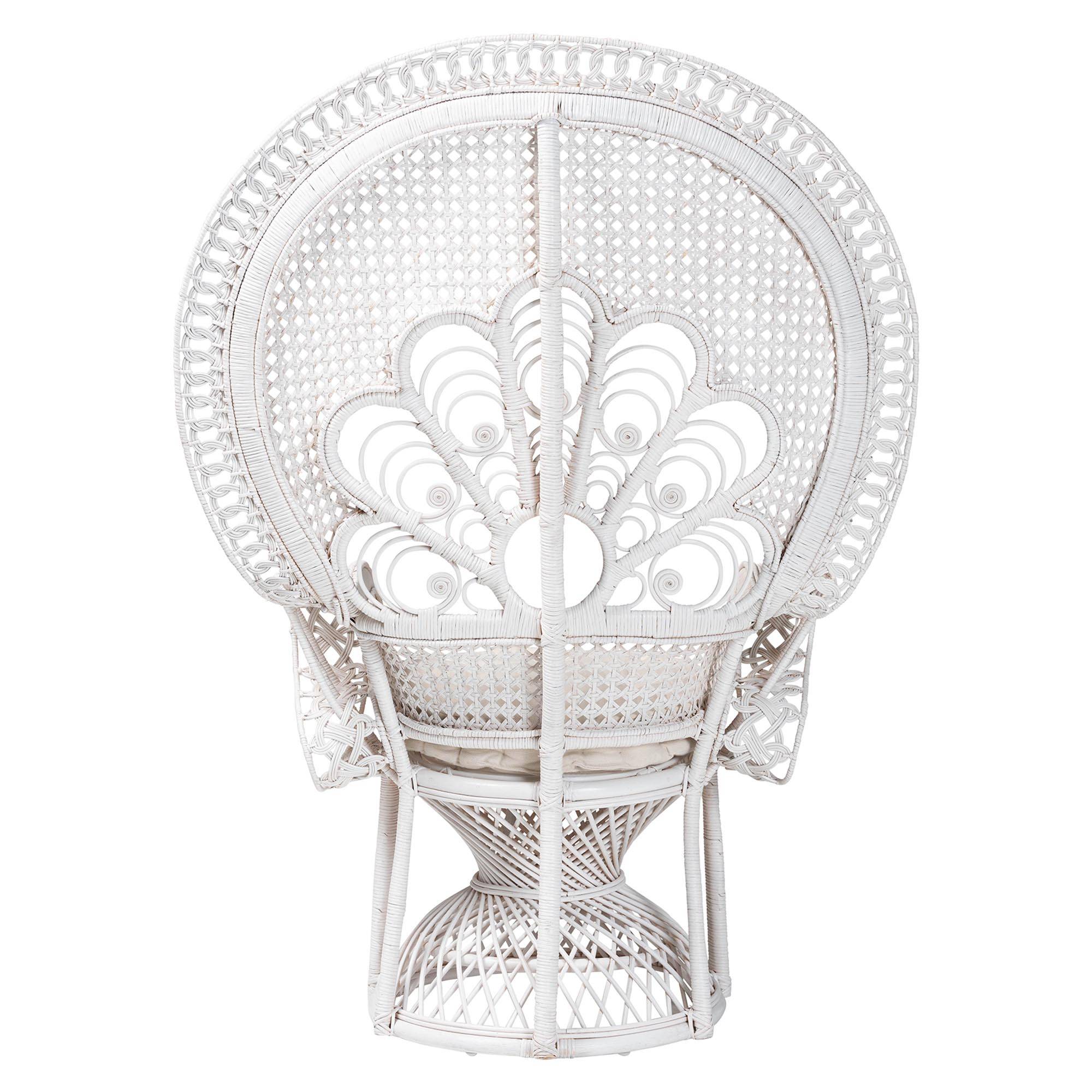 Ediva Wicker Peacock Accent Chair – Elegant Bohemian – AmericanRattan