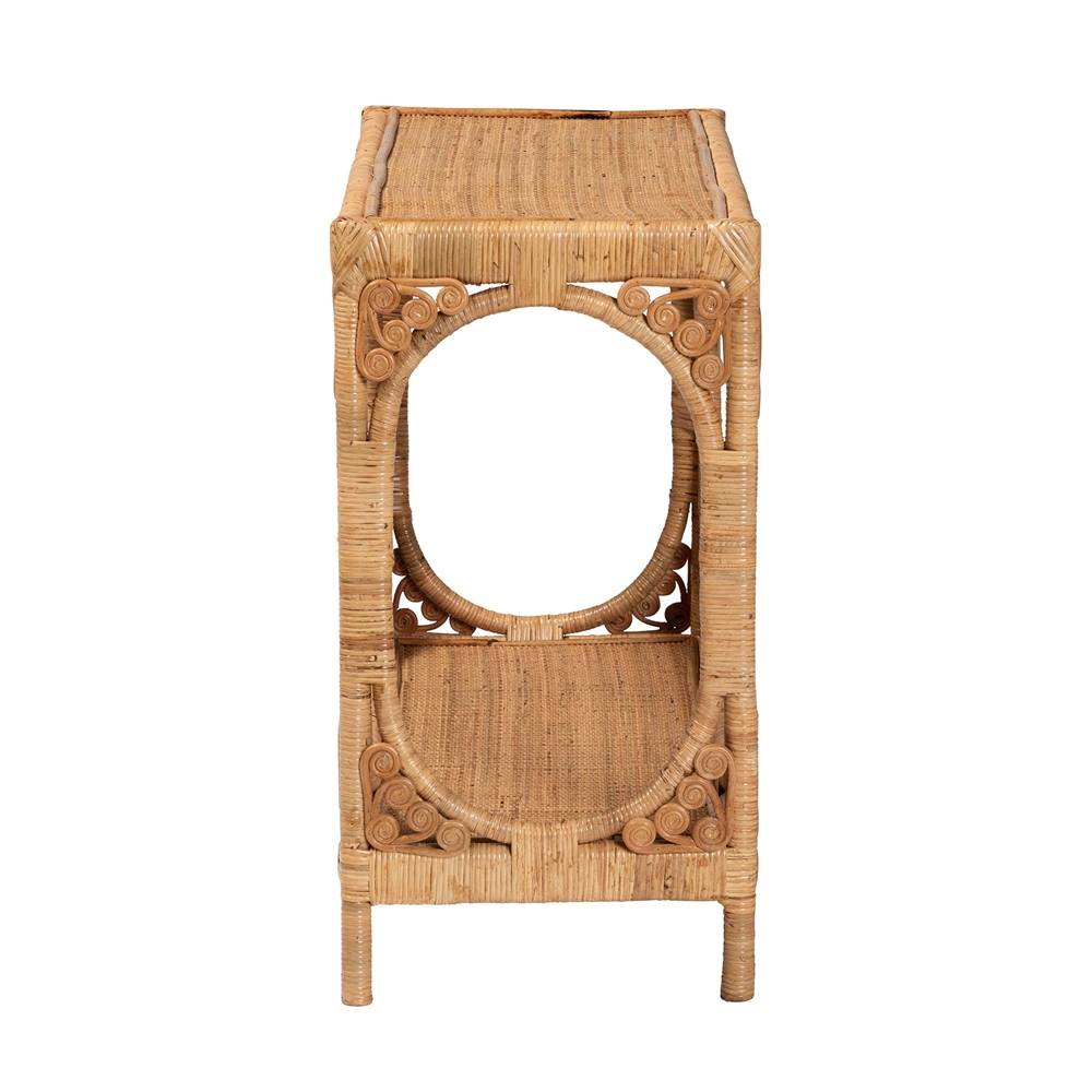 Ramona Modern Wicker Fair Light Honey Rattan Console Table