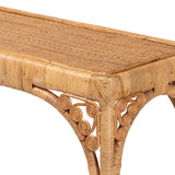 Ramona Modern Wicker Fair Light Honey Rattan Console Table