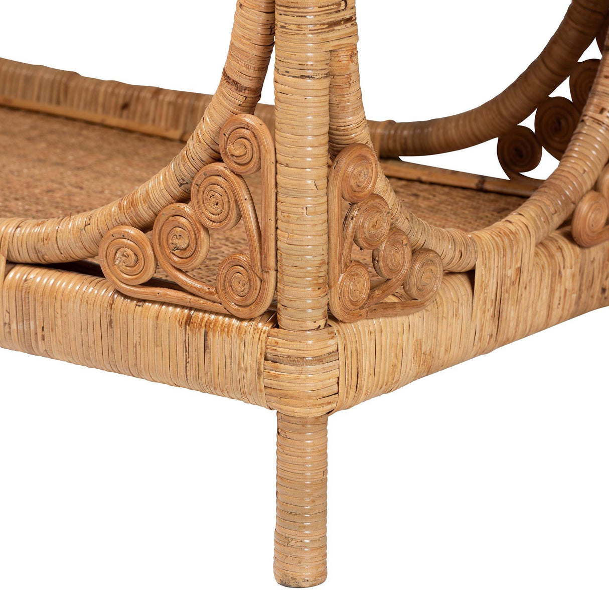 Ramona Modern Wicker Fair Light Honey Rattan Console Table