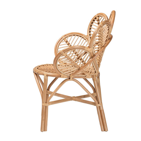 Eliava Modern Wicker Fair Natural Rattan Flower Accent Chair