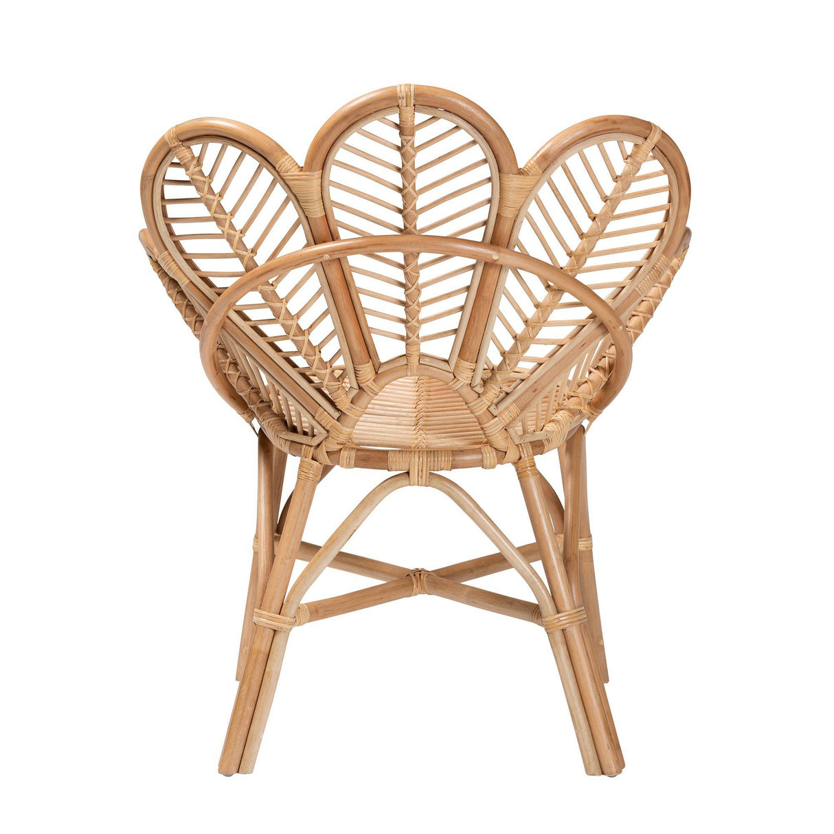 Eliava Modern Wicker Fair Natural Rattan Flower Accent Chair