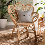 Eliava Modern Wicker Fair Natural Rattan Flower Accent Chair