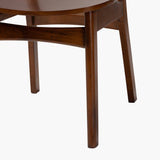 Hesper Mid-Century Modern Walnut Brown Finished Wood and Rattan 2-Piece Dining Chair Set
