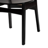 Tafari Mid-Century Modern Dark Brown Finished Wood and Rattan 2-Piece Dining Chair Set