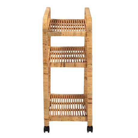 Delphine Modern Wicker Fair Natural Rattan Kitchen Cart
