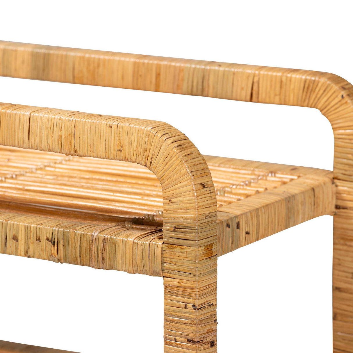 Delphine Modern Wicker Fair Natural Rattan Kitchen Cart