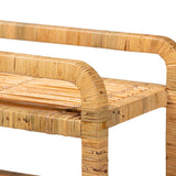 Delphine Modern Wicker Fair Natural Rattan Kitchen Cart