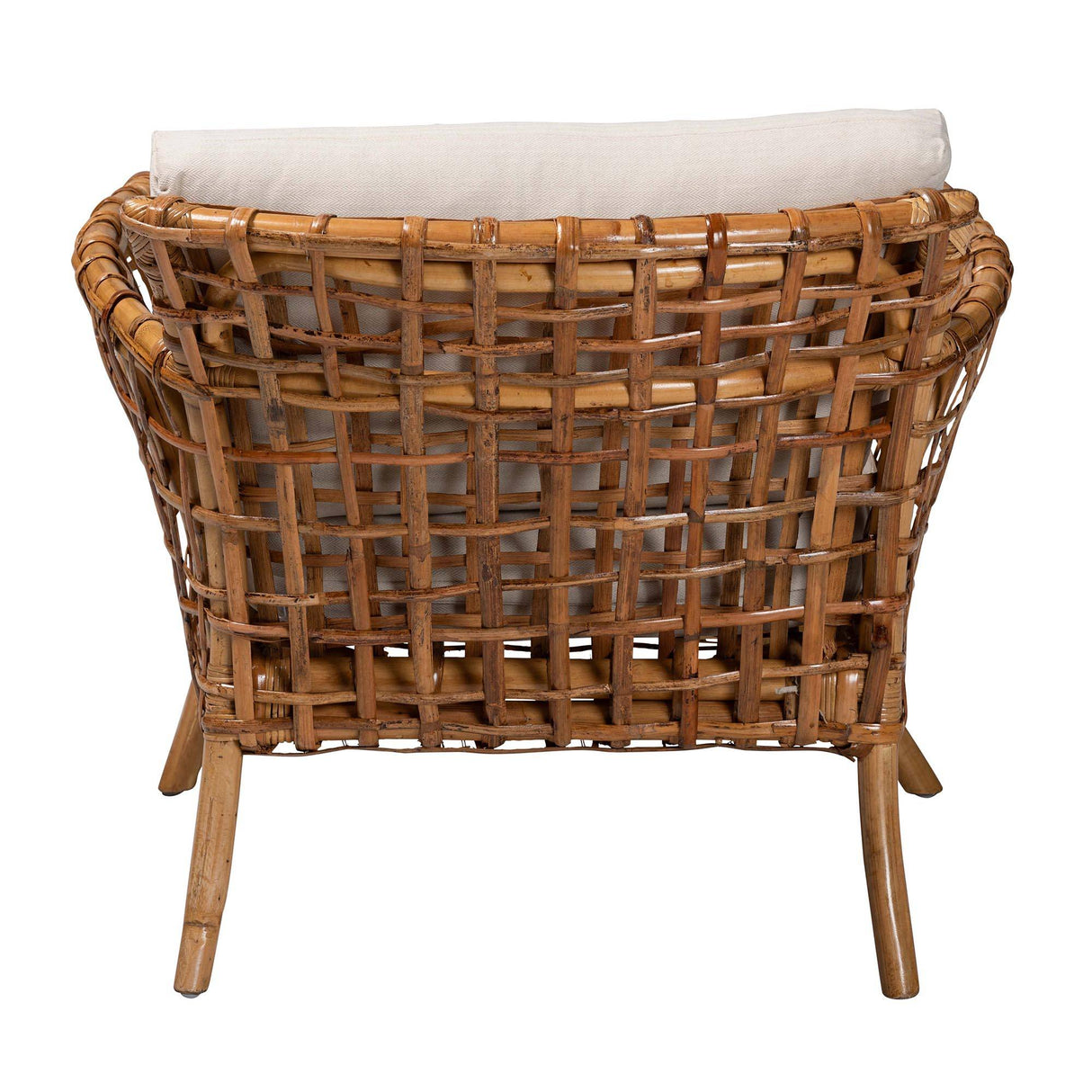 Babette Modern Wicker Fair Natural Brown Rattan Arm Chair