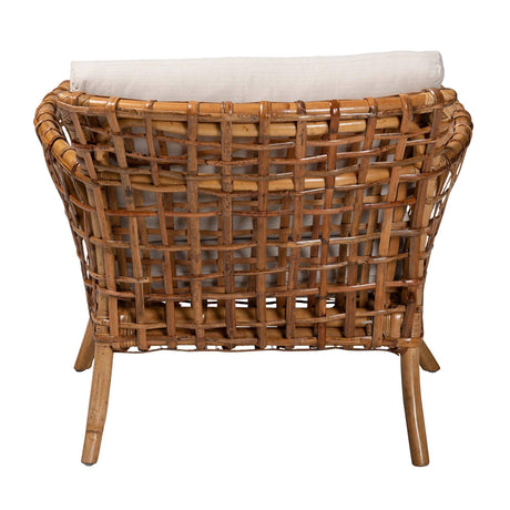Babette Modern Wicker Fair Natural Brown Rattan Arm Chair