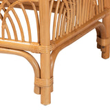 Materra Modern bohemian Natural Brown Rattan Footstool