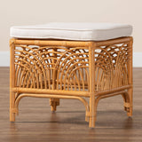 Materra Modern bohemian Natural Brown Rattan Footstool