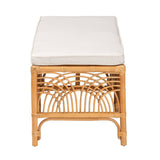 Materra Modern bohemian Natural Brown Rattan Bench