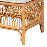 Materra Modern bohemian Natural Brown Rattan Bench