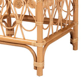 Ibiza Modern bohemian Natural Brown Rattan Footstool