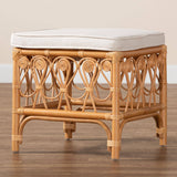 Ibiza Modern bohemian Natural Brown Rattan Footstool