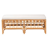 Ibiza Modern bohemian Natural Brown Rattan Bench